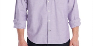 Nautica Men's Solid Oxford Shirt Purple Size Medium