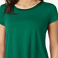 Alfani Women's Satin Trim High Low T-Shirt Green Size Petite SM