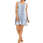 Style & Co Women's Print Sleeveless Swing Dress Blue Size Petite