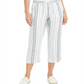 Charter Club Women's Striped Capri Pants White Size Medium