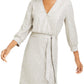 City Studios Junior's Surplice A Line Dress Gray Size 0
