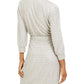 City Studios Junior's Surplice A Line Dress Gray Size 0
