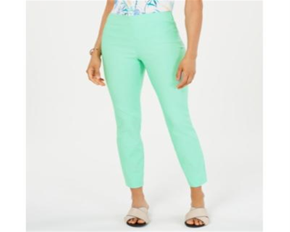 Charter Club Women's Chelsea Tummy Control Skinny Leg Ankle Pants Green Size 4