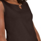 Karen Scott Women's Embellished Keyhole Tank Brown Size Small