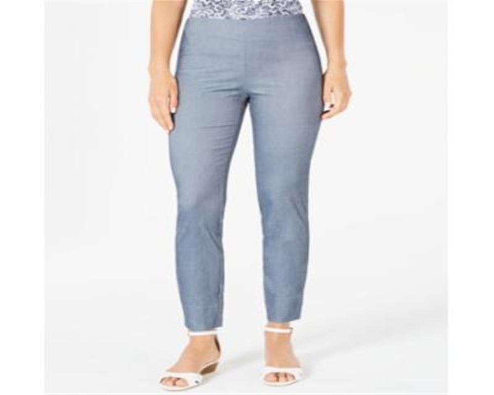 Charter Club Women's Tummy Control Skinny Pants Blue Size 10 Petite