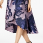 R & M Richards Women's Floral Scoop Neck Below the Knee Party Hi Lo Dress Blue Size 14