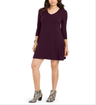 Style & Co Women's Swing Dress Purple Size Petite S