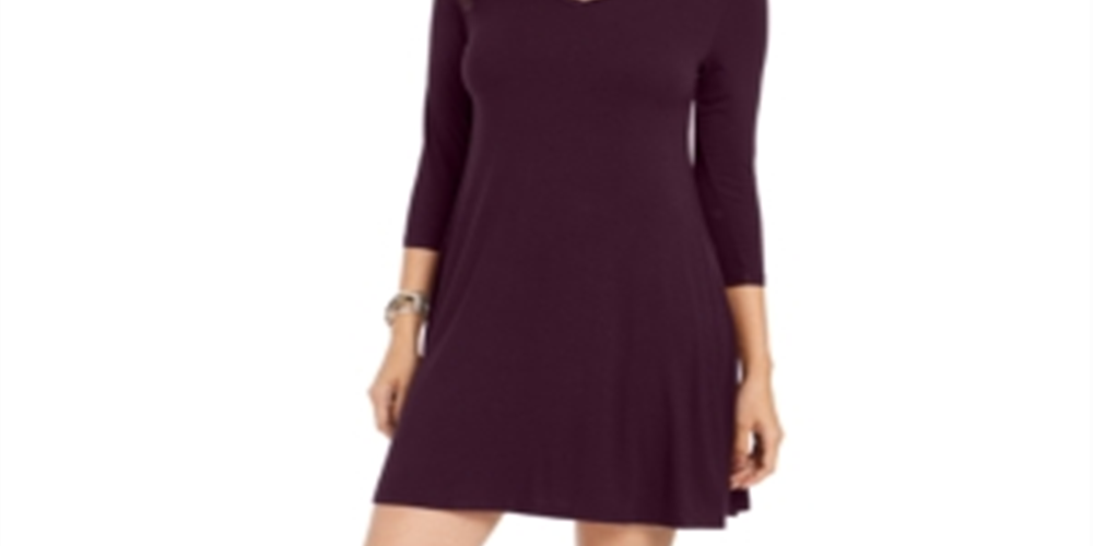 Style & Co Women's Swing Dress Purple Size Petite S