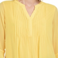 Charter Club Women's Double Ruffle Solid Pintuck Top Yellow Size Medium