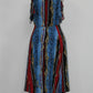 INC International Concepts Women's Cold Shoulder Printed V Neck MIDI Sheath Dress Blue Size 8