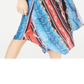 INC International Concepts Women's Cold Shoulder Printed V Neck MIDI Sheath Dress Blue Size 8
