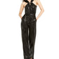 Michael Kors Women's Squined Halter Jumpsuit Black Size Small