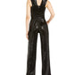 Michael Kors Women's Squined Halter Jumpsuit Black Size Small