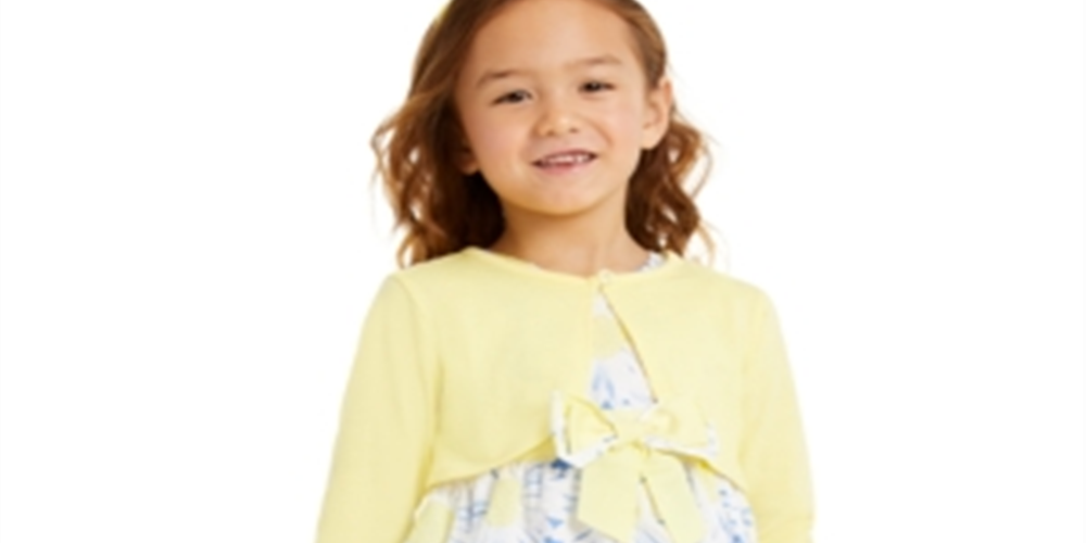 Blueberi Boulevard Toddler Girl's 2 Pc Shrug & Floral Dress Set Yellow Size 4T