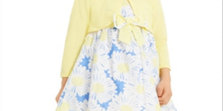 Blueberi Boulevard Toddler Girl's 2 Pc Shrug & Floral Dress Set Yellow Size 4T