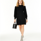 Charter Club Women's Mock Neck Cashmere Sheath Dress Black Size Medium