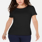 Karen Scott Women's Solid T-Shirt Black Size Small
