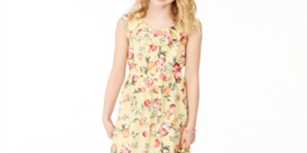 Charter Club Big Girl's Mommy & Me Floral Print Dress Yellow Size X-Large