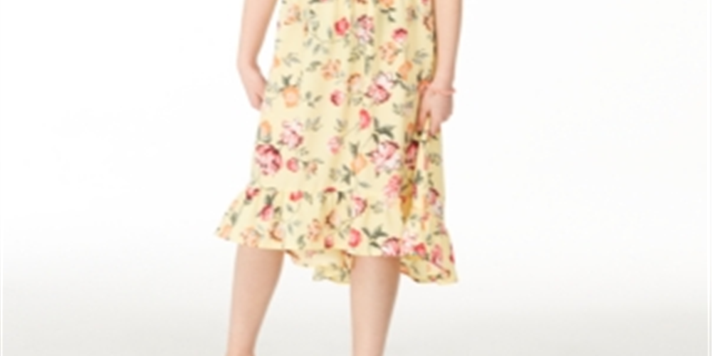 Charter Club Big Girl's Mommy & Me Floral Print Dress Yellow Size X-Large