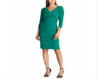 Ralph Lauren Women's Wrapped Jersey Dress Green Size 0