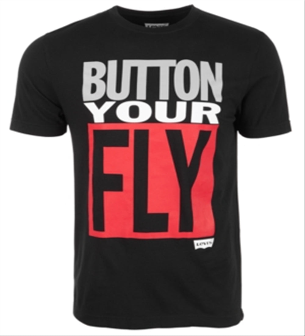 Levi's Men's Button Your Fly T-Shirt Black Size Medium