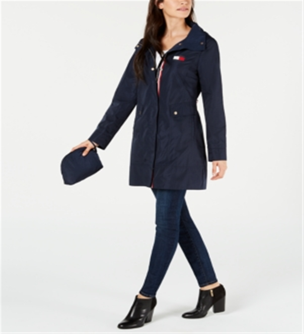 Tommy Hilfiger Women's Packable Anorak Jacket Blue Size Medium