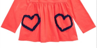 First Impressions Infant Girl's Ruched Heart Cotton Tunic Orange Size 3-6MOS