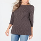 Karen Scott Women's Boat Neck Space Dyed Top Black Size Small