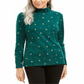 Karen Scott Women's Printed Turtleneck Top Green Size Small