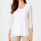 Jm Collection Women's Petite Overlay Necklace Top Bright White Size Petite XL