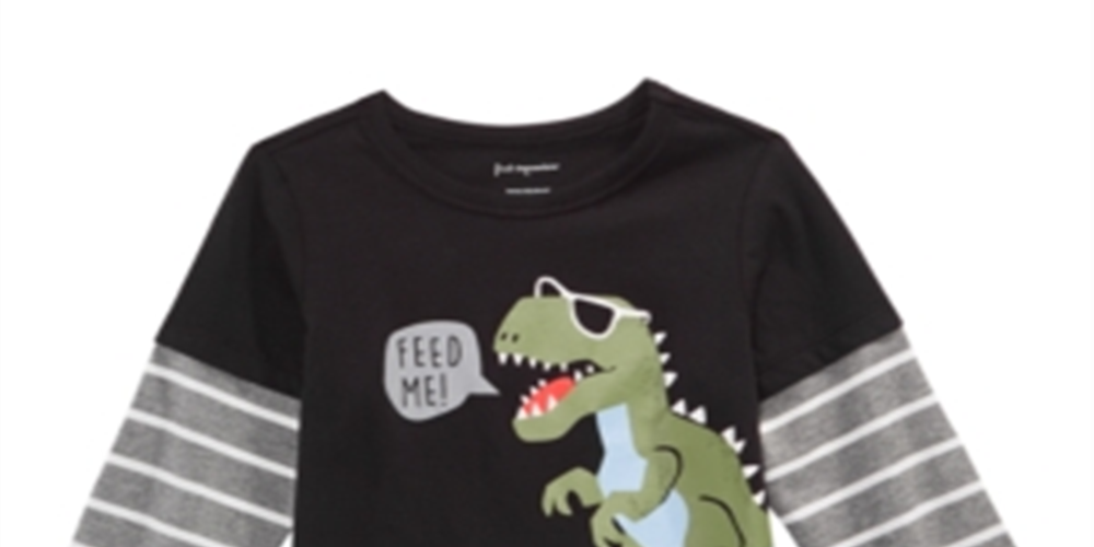 First Impressions Baby Boy's Dinosaur Print Layered Look T-Shirt Gray Size 6-9MOS