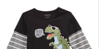 First Impressions Baby Boy's Dinosaur Print Layered Look T-Shirt Gray Size 6-9MOS