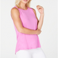 Ideology Women's Heather Sleeveless Jewel Neck Tank Top Pink Size Medium