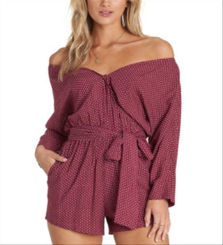 Billabong Women's Forever and More Romper Red Size Medium