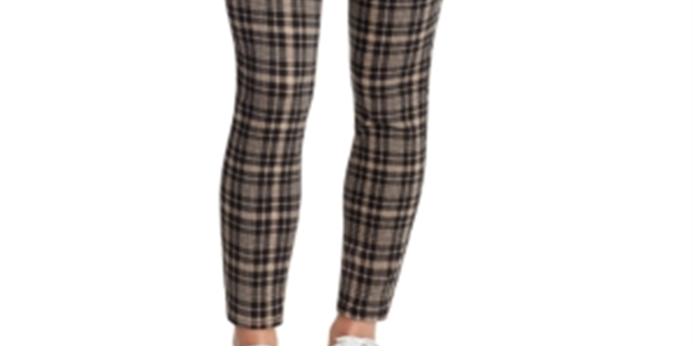 William Rast Women's Plaid Slim Straight Jeans Brown Size 26