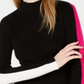 Bar III Women's Varsity Stripe Pullover Sweater Black Size 2XS