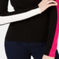 Bar III Women's Varsity Stripe Pullover Sweater Black Size 2XS