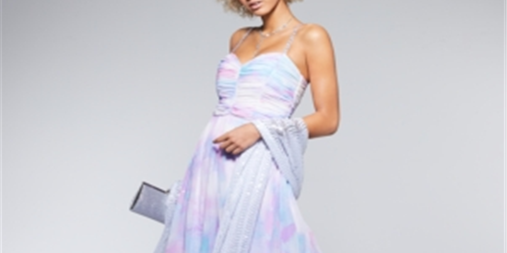 Trixxi Women's Sheer Spaghetti Strap Sweetheart Neckline Full Length Formal Fit Flare Dress Purple Size 1