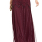 Adrianna Papell Women's Beaded Blouson Gown Red Size 8 Petite