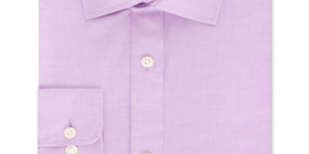 Tommy Hilfiger Men's Slim Fit Stretch Solid Dress Shirt Purple Size 14.5X32X33