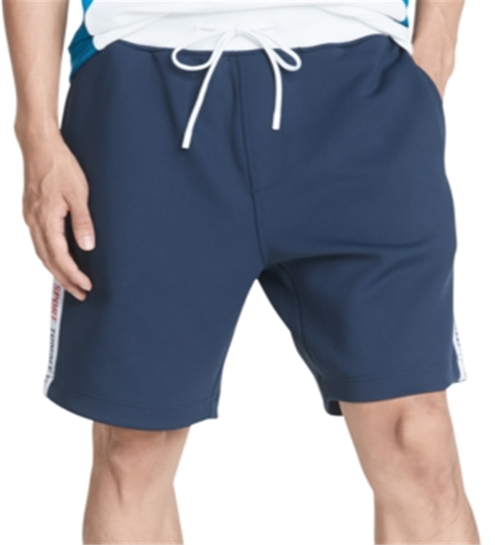 Tommy Hilfiger Men's Arnold Logo Taped Shorts White Size S