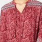 Style & Co Women's Printed Bell Sleeve Tunic Red Size Petite S