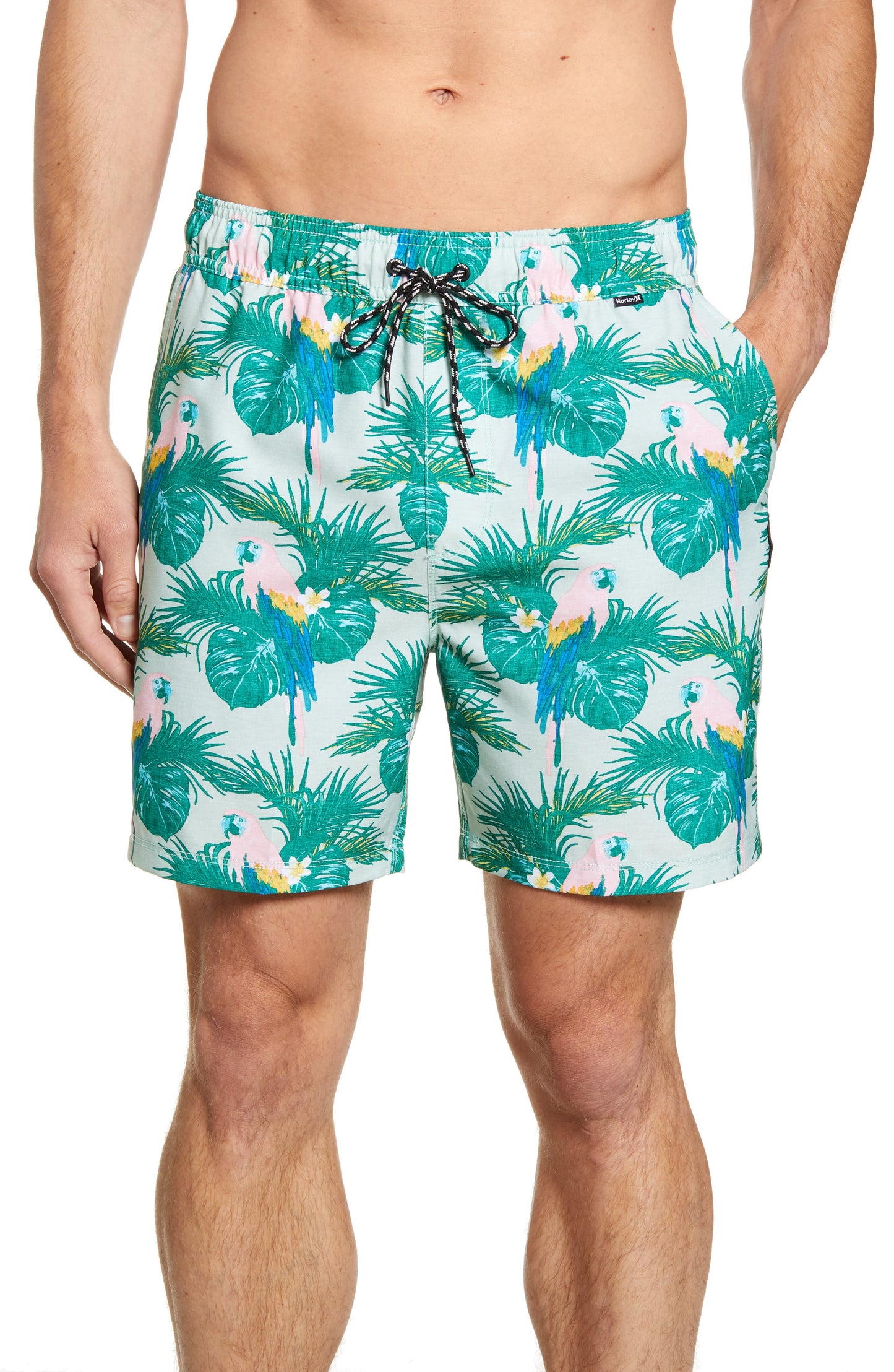 Hurley Men's Sierra Volley Swim Trunks Green Size X-Large