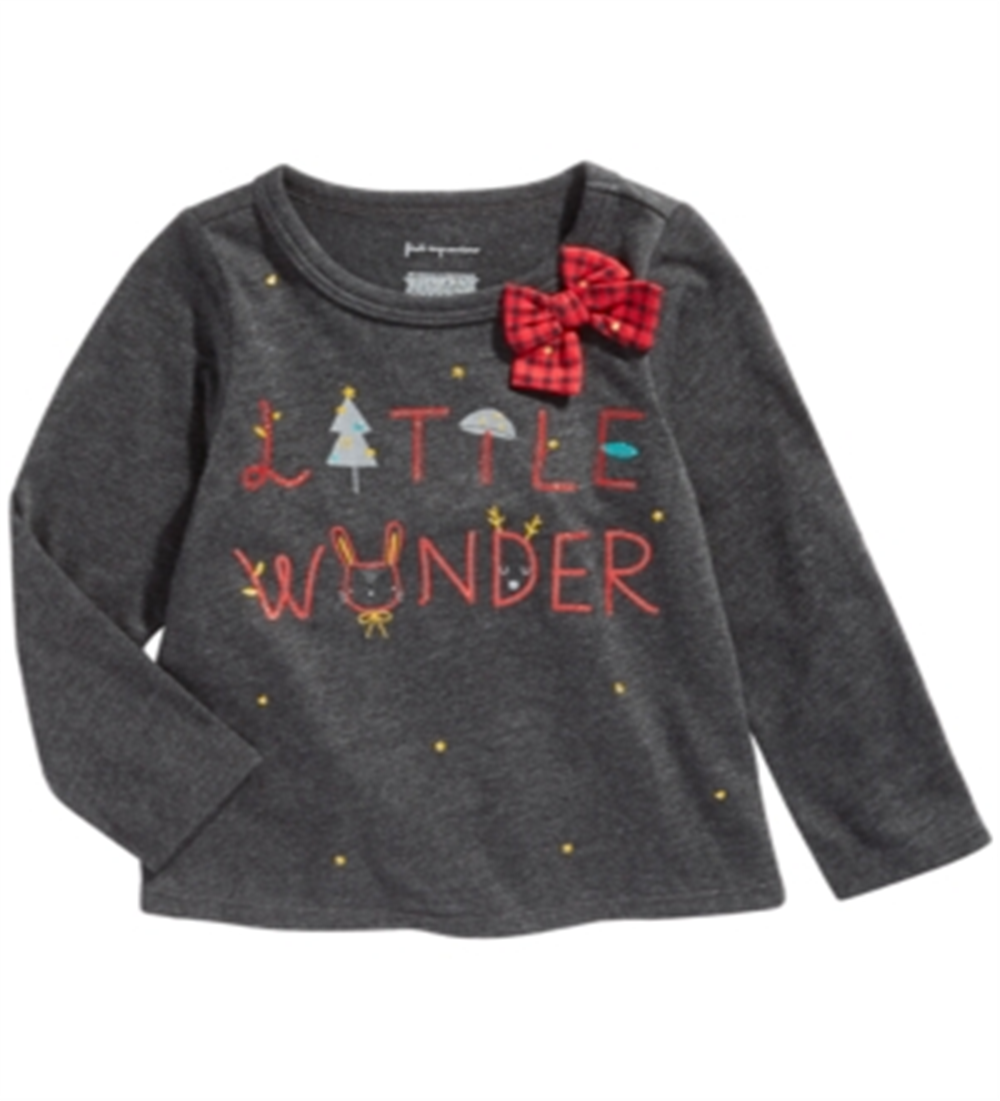 First Impressions Baby Girl's Little Wonder T-Shirt Gray Size 18MOS