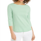 Charter Club Women's Supima Cotton Striped Top Green Size XX-Large