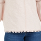 Style & Co Women's Crochet Trim Bell Sleeve Top Brown Size Small