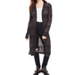 Freshman Junior's Pointelle Duster Cardigan Black Size M