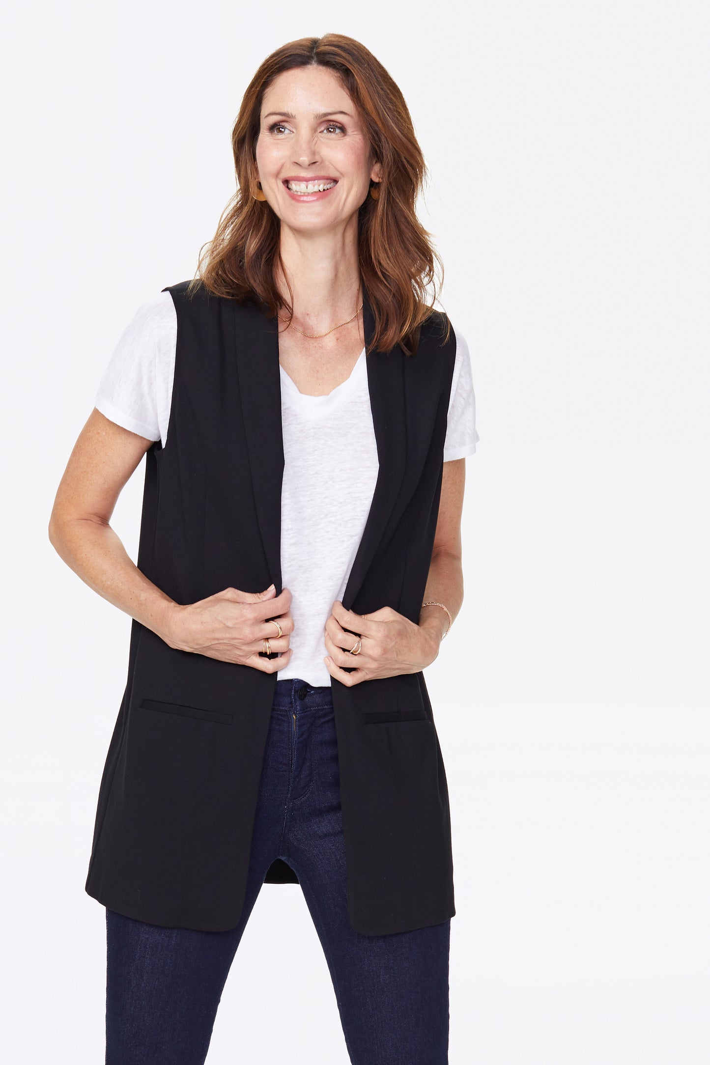 NYDJ Women's Ponte Vest Black Size Small
