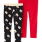 Carter's Toddler Girl's 2 Pk Unicorn Print & Glitter Leggings Red Size 5T
