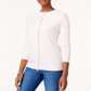 Karen Scott Women's Bead Button Cardigan Pink Size X-Small